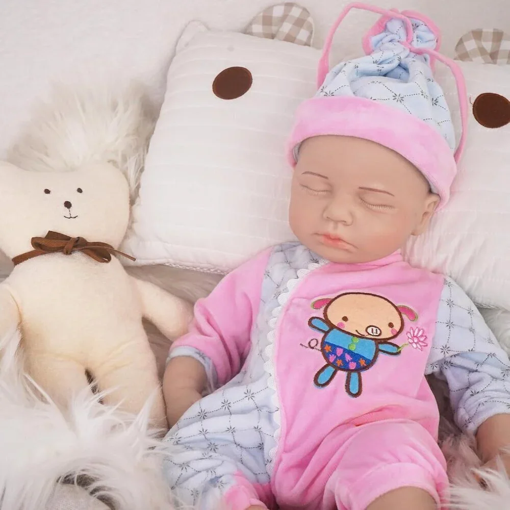 🆕16.9Inch Full Silicone Reborn Baby Doll ivory Angelic Face Toddler Boy Doll